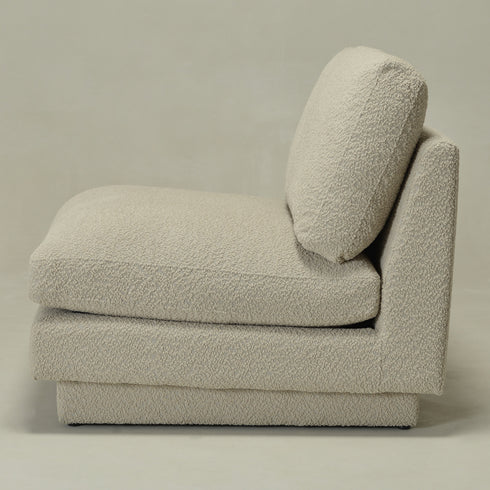Montyne Bouclé Armless Chair - Oatmeal Accent Chair | Neutral Bouclé Chair | Kinwell Furniture | Modern Accent Seating